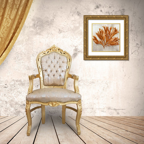Rustic Coral I Gold Ornate Wood Framed Art Print with Double Matting by Watts, Eva