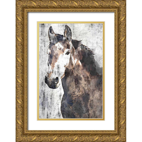 Horse Portrait II Gold Ornate Wood Framed Art Print with Double Matting by Orlov, Irena