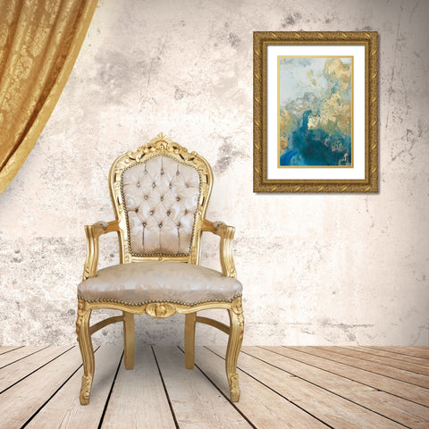 Ocean Splash II Gold Ornate Wood Framed Art Print with Double Matting by PI Galerie