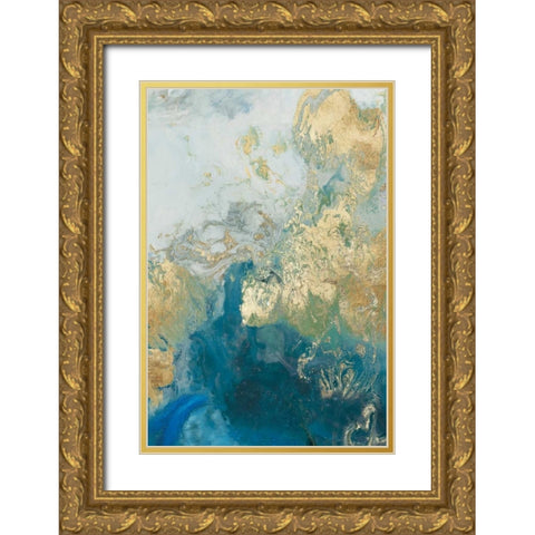 Ocean Splash II Gold Ornate Wood Framed Art Print with Double Matting by PI Galerie