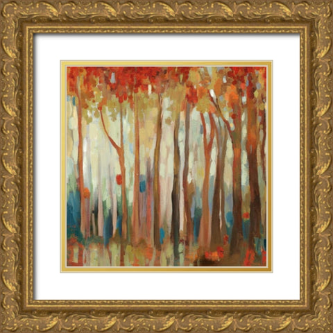 Teal Birch Gold Ornate Wood Framed Art Print with Double Matting by Pearce, Allison