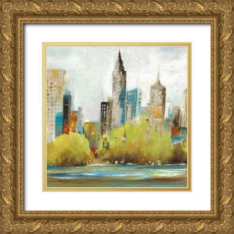 Hudson Ferry II Gold Ornate Wood Framed Art Print with Double Matting by Pearce, Allison