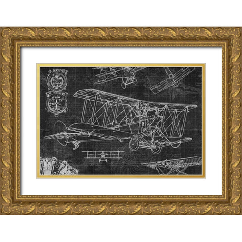 Vintage Aviation II Gold Ornate Wood Framed Art Print with Double Matting by Selkirk, Edward