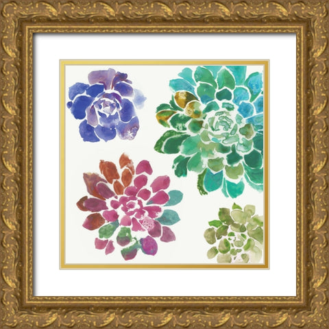 Water Succulents II Gold Ornate Wood Framed Art Print with Double Matting by Wilson, Aimee