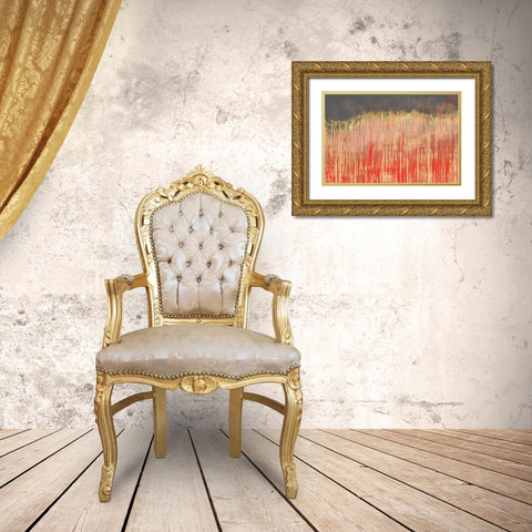 Pink Landscape I Gold Ornate Wood Framed Art Print with Double Matting by Wilde, Susan