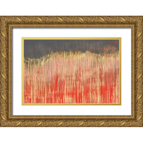 Pink Landscape I Gold Ornate Wood Framed Art Print with Double Matting by Wilde, Susan