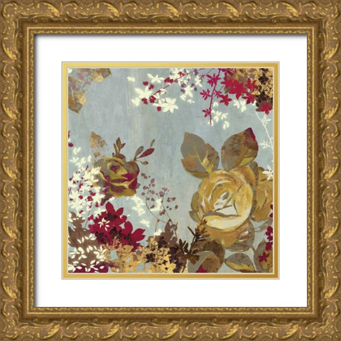 Golden Roses II Gold Ornate Wood Framed Art Print with Double Matting by Wilson, Aimee