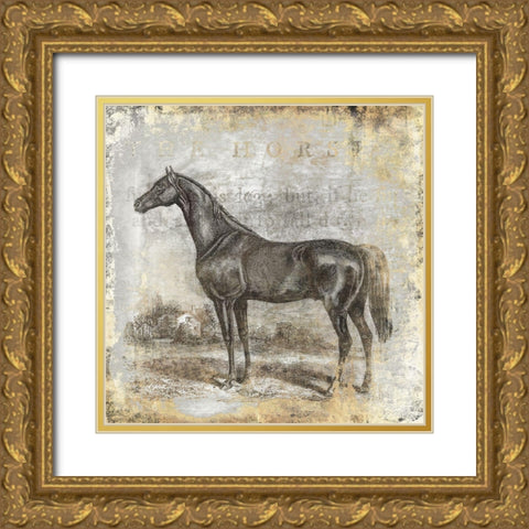 Gold Stallion I Gold Ornate Wood Framed Art Print with Double Matting by Zalewski, Christine