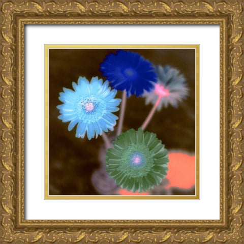 Floral Color - 4 Gold Ornate Wood Framed Art Print with Double Matting by Blaustein, Alan