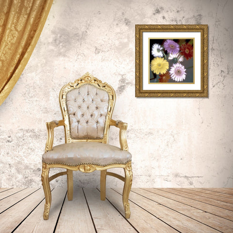 Floral Color - 6 Gold Ornate Wood Framed Art Print with Double Matting by Blaustein, Alan