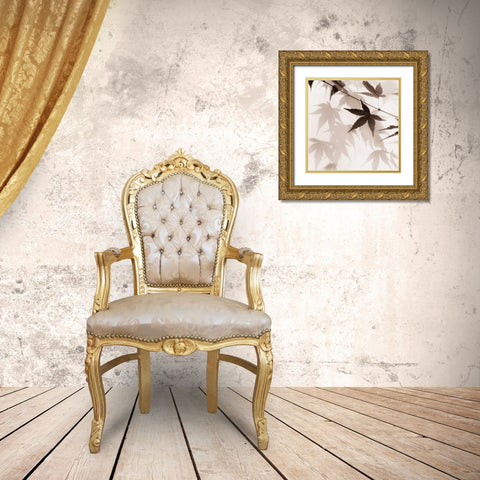 Japanese Maple Leaves No. 2 Gold Ornate Wood Framed Art Print with Double Matting by Blaustein, Alan