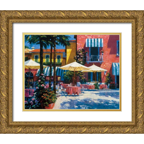 Inn at Lake Garda Gold Ornate Wood Framed Art Print with Double Matting by Behrens, Howard