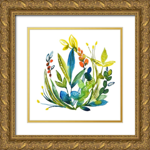 English Garden 3 Gold Ornate Wood Framed Art Print with Double Matting by Binkin, Lesia