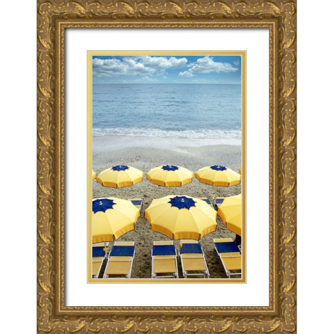 Monterosso Seaside #3 Gold Ornate Wood Framed Art Print with Double Matting by Blaustein, Alan