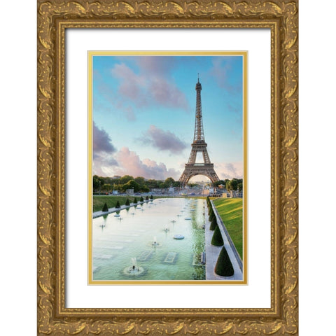 Eiffel Tower View I Gold Ornate Wood Framed Art Print with Double Matting by Blaustein, Alan