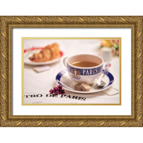 Paris Bistro No. 3 Gold Ornate Wood Framed Art Print with Double Matting by Blaustein, Alan