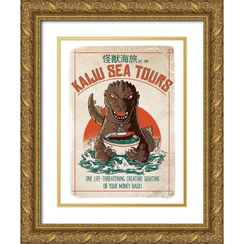 Kaiju Sea Tours Gold Ornate Wood Framed Art Print with Double Matting by Buxton, Michael