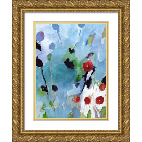 Rose Hips at Christmas Gold Ornate Wood Framed Art Print with Double Matting by Bragg, Janel