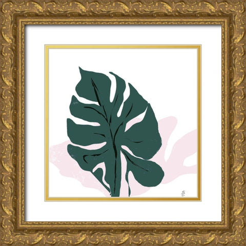 Pink Shadow Gold Ornate Wood Framed Art Print with Double Matting by Christine, Niya