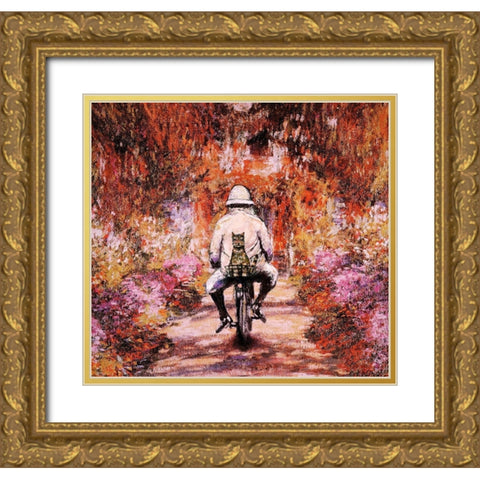 Monet Cat Gold Ornate Wood Framed Art Print with Double Matting by Chameleon Design, Inc.