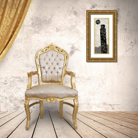 Moon over Pisa Gold Ornate Wood Framed Art Print with Double Matting by Color Bakery