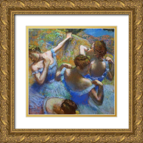Ballerine dietro le quinte Gold Ornate Wood Framed Art Print with Double Matting by Degas, Edgar