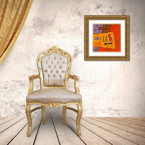 Conversations in the Abstract #21 Gold Ornate Wood Framed Art Print with Double Matting by Downs