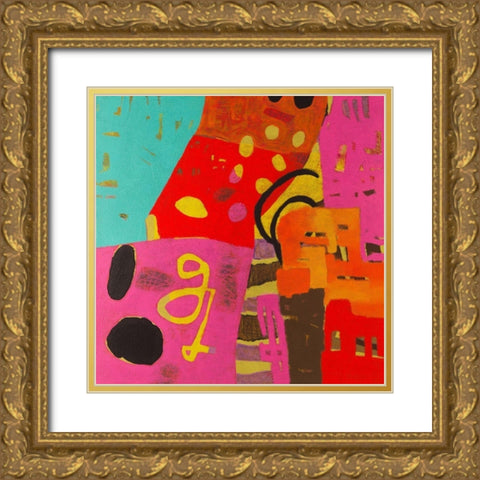 Conversations in the Abstract #23 Gold Ornate Wood Framed Art Print with Double Matting by Downs