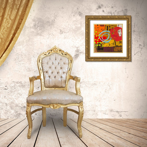 Conversations in the Abstract #28 Gold Ornate Wood Framed Art Print with Double Matting by Downs
