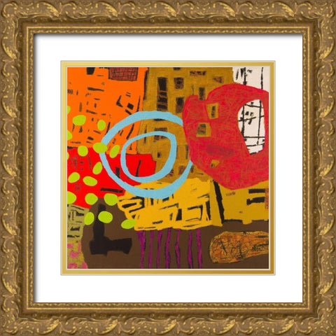 Conversations in the Abstract #28 Gold Ornate Wood Framed Art Print with Double Matting by Downs