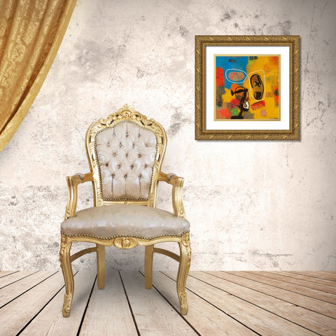 Conversations in the Abstract #32 Gold Ornate Wood Framed Art Print with Double Matting by Downs