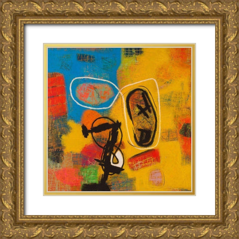 Conversations in the Abstract #32 Gold Ornate Wood Framed Art Print with Double Matting by Downs