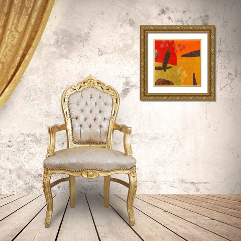 Conversations in the Abstract #29 Gold Ornate Wood Framed Art Print with Double Matting by Downs