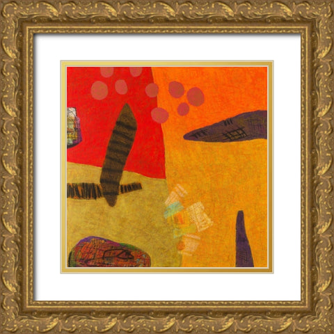 Conversations in the Abstract #29 Gold Ornate Wood Framed Art Print with Double Matting by Downs