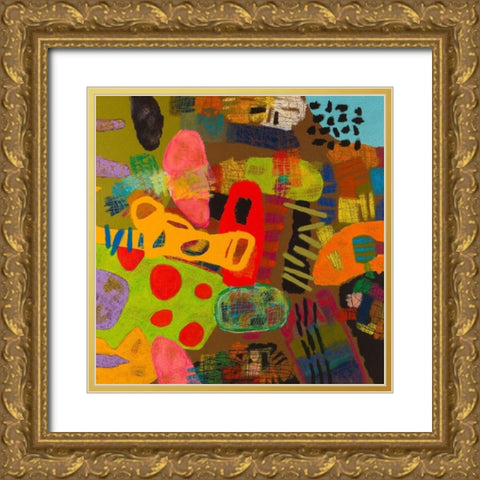 Conversations in the Abstract #19 Gold Ornate Wood Framed Art Print with Double Matting by Downs