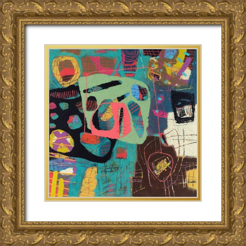 Conversations In The Abstract No. 108 Gold Ornate Wood Framed Art Print with Double Matting by Downs