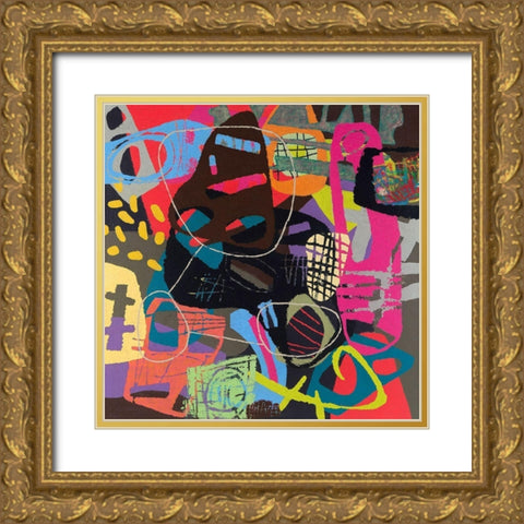Conversations In The Abstract No. 111 Gold Ornate Wood Framed Art Print with Double Matting by Downs