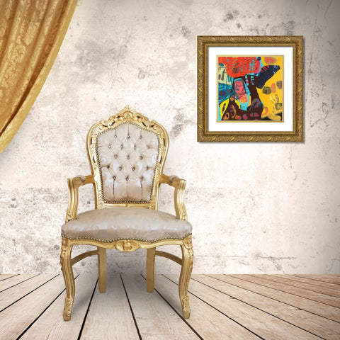 Conversations In The Abstract No. 113 Gold Ornate Wood Framed Art Print with Double Matting by Downs