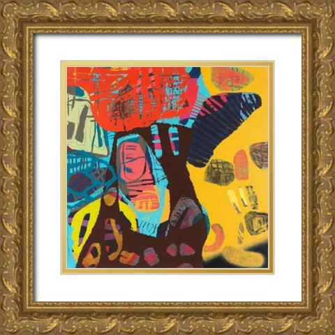 Conversations In The Abstract No. 113 Gold Ornate Wood Framed Art Print with Double Matting by Downs