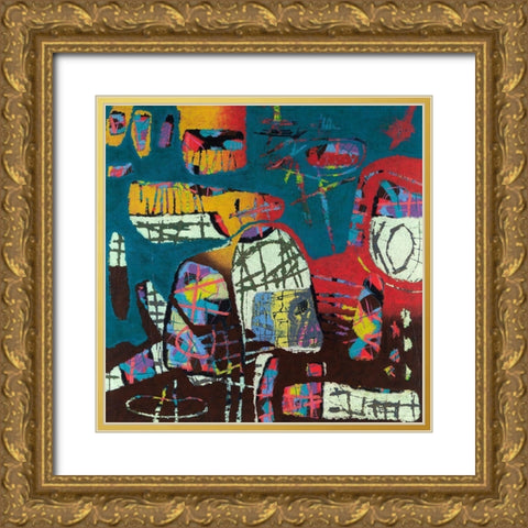 Conversations In The Abstract No. 114 Gold Ornate Wood Framed Art Print with Double Matting by Downs