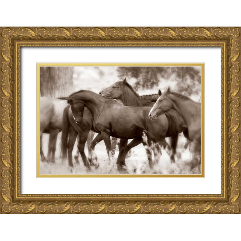 The Herd Gold Ornate Wood Framed Art Print with Double Matting by Dearing, Lisa