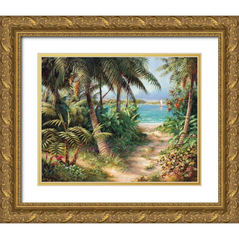 Bahama Sail Gold Ornate Wood Framed Art Print with Double Matting by Fronckowiak, Art
