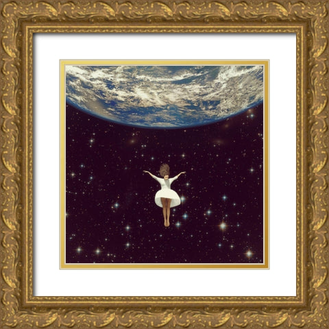 Let It All Go Gold Ornate Wood Framed Art Print with Double Matting by Flores, Paula Belle