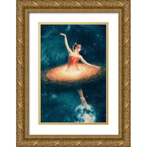 Prima Ballerina Assoluta Gold Ornate Wood Framed Art Print with Double Matting by Flores, Paula Belle