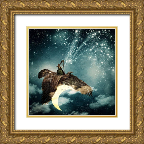 The Night Goddess Gold Ornate Wood Framed Art Print with Double Matting by Flores, Paula Belle