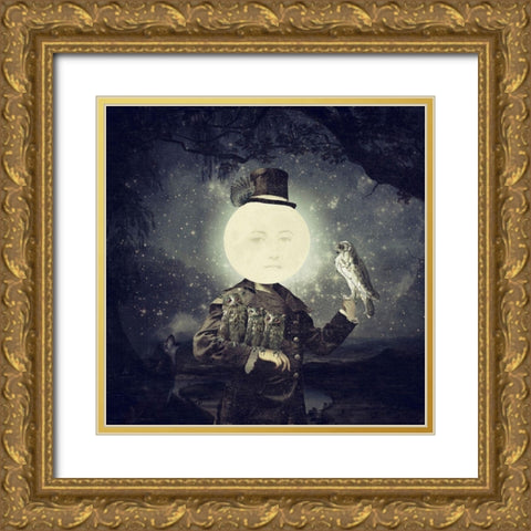 Full Moon Gold Ornate Wood Framed Art Print with Double Matting by Flores, Paula Belle