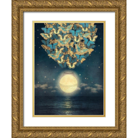 The Rising Moon Gold Ornate Wood Framed Art Print with Double Matting by Flores, Paula Belle