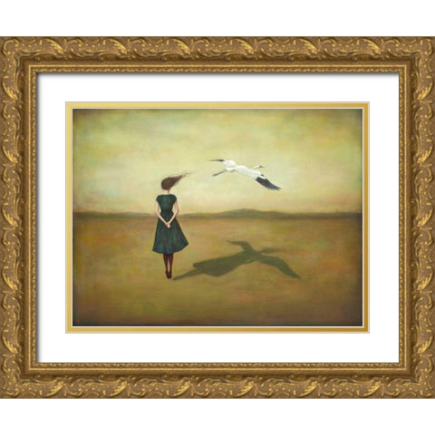 Eggscapism Gold Ornate Wood Framed Art Print with Double Matting by Huynh, Duy