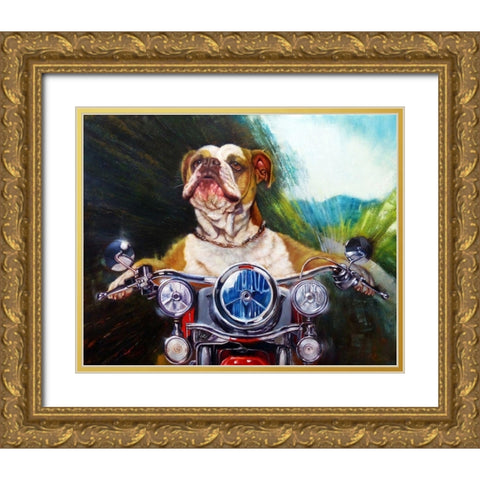 Born To Be Wild Gold Ornate Wood Framed Art Print with Double Matting by Heffernan, Lucia