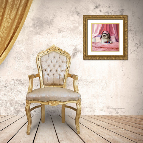 Breakfast In Bed Gold Ornate Wood Framed Art Print with Double Matting by Heffernan, Lucia